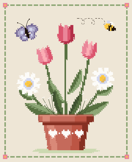 Preview of the free Stitch Garden sampler chart